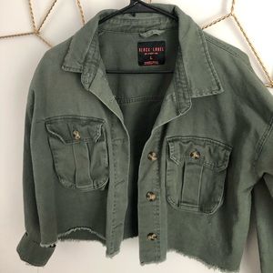 green jean jacket